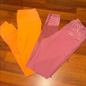 Ryderwear Orange and Mauve Leggings Set